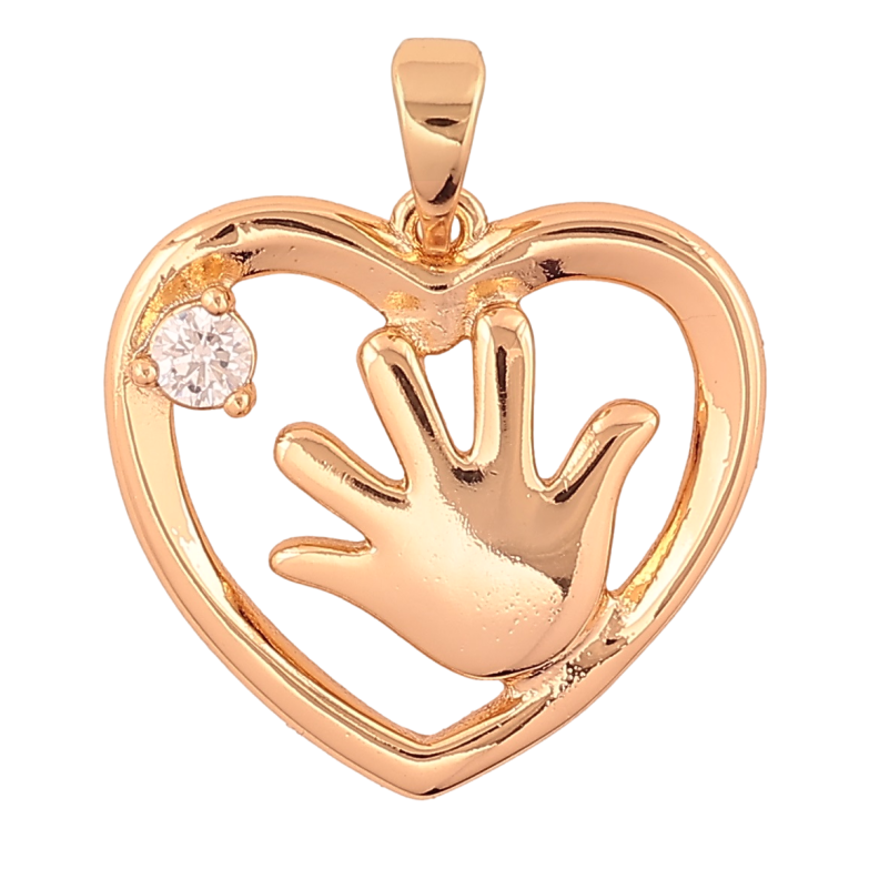 Кулон Xuping Позолота 18K Сердце с ладошкой для цепочки до 5мм фото №1