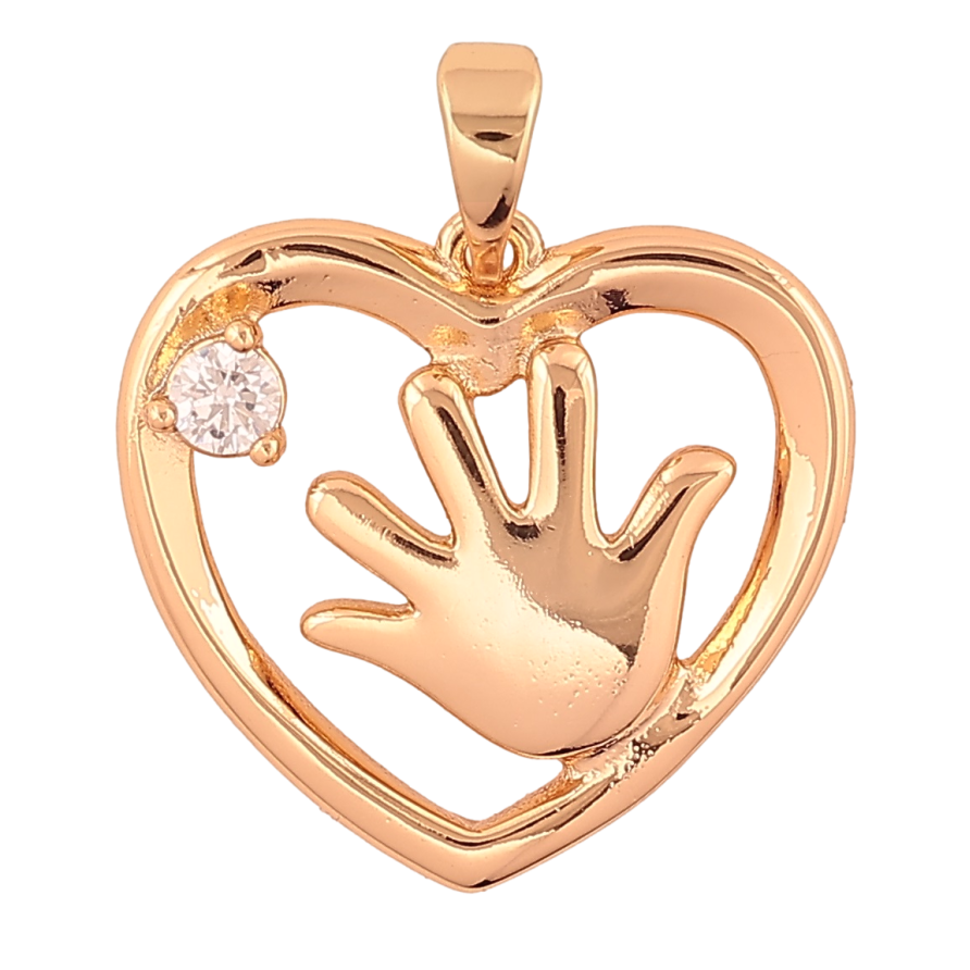 Кулон Xuping Позолота 18K Сердце с ладошкой для цепочки до 5мм фото №1