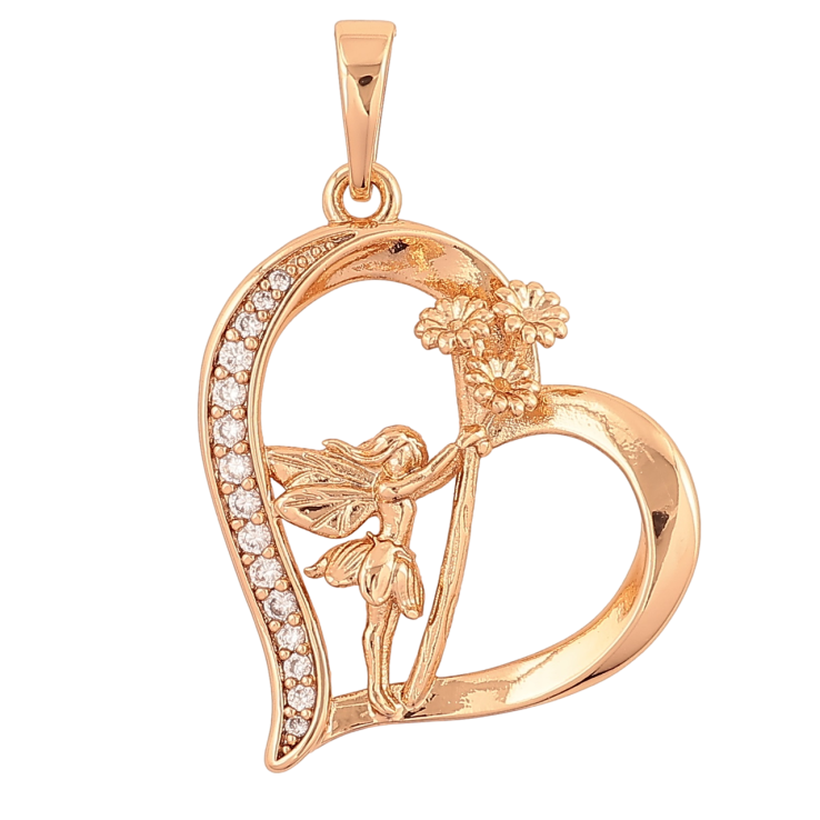 Кулон Xuping Позолота 18K Сердечко с феей для цепочки до 6мм фото №25