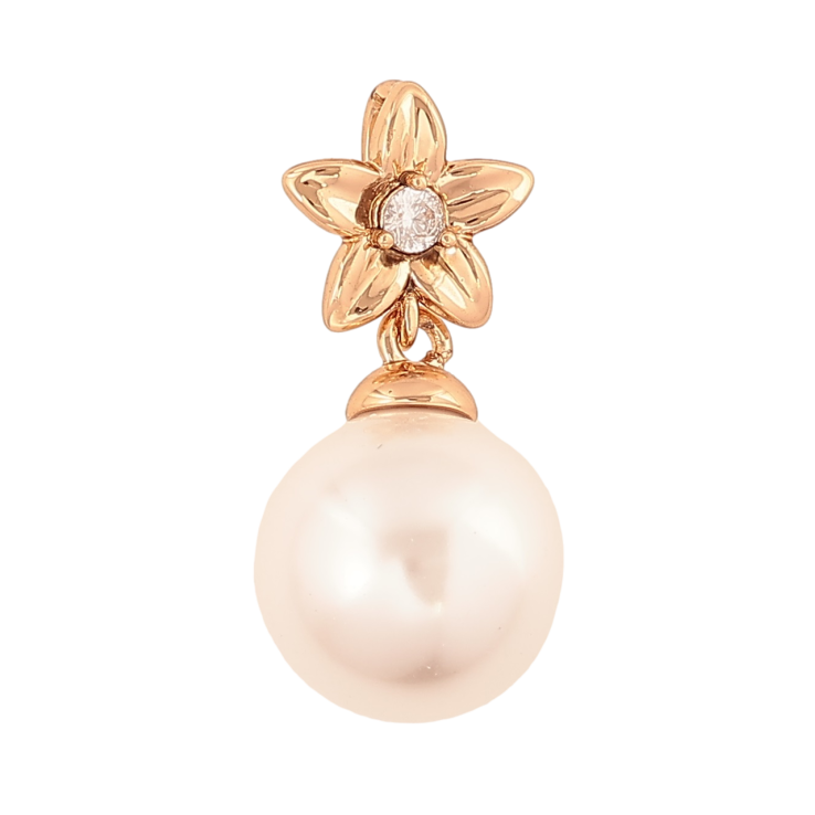 Кулон Xuping Позолота 18K Цветочек с жемчужиной для цепочки до 2мм фото №12
