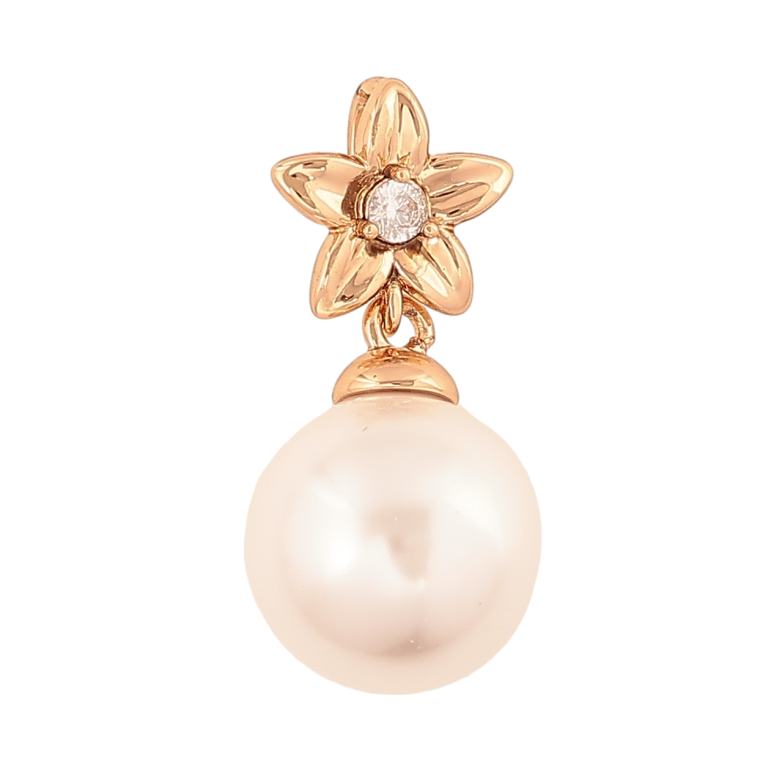 Кулон Xuping Позолота 18K Цветочек с жемчужиной для цепочки до 2мм фото №1
