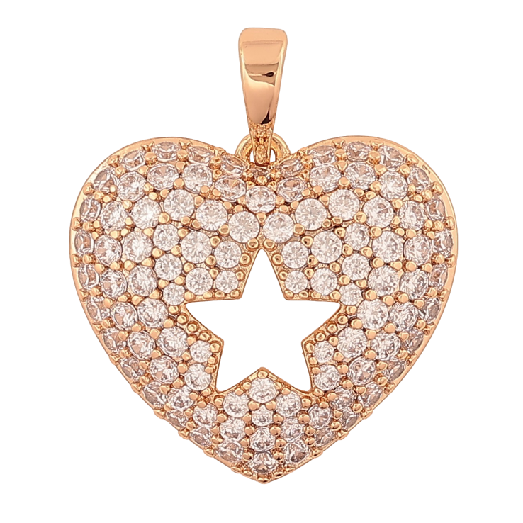 Кулон Xuping Позолота 18K Сердце с инкрустацией кристаллами для цепочки до 6мм фото №21