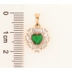Кулон Xuping Позолота 18K Кристальное сердце с зеленым кристаллом для цепочки до 5мм фото №2