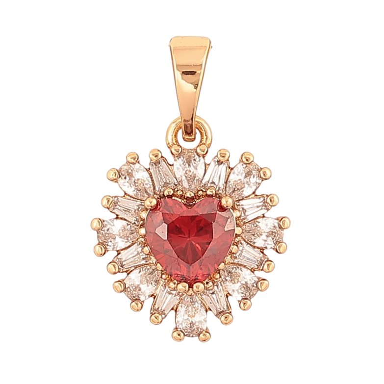 Кулон Xuping Позолота 18K «Кришталеве серце з червоним кристалом» для ланцюжка до 5мм фото №1