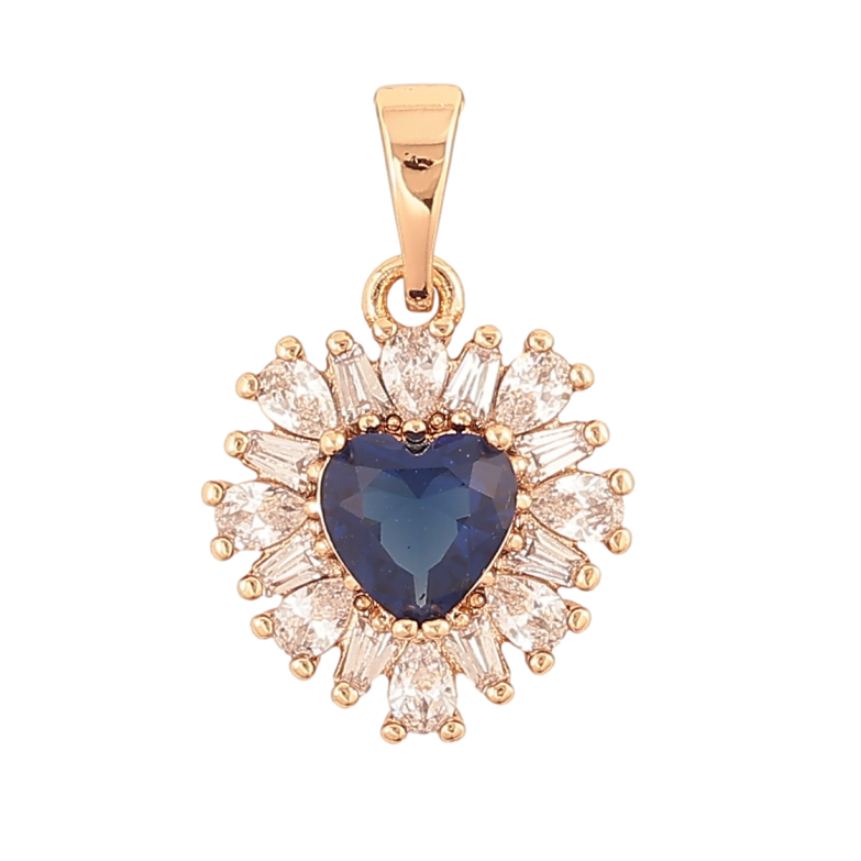 Кулон Xuping Позолота 18K Кристальное сердце с синим кристаллом для цепочки до 5мм фото №13