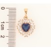 Кулон Xuping Позолота 18K Кристальное сердце с синим кристаллом для цепочки до 5мм фото №2