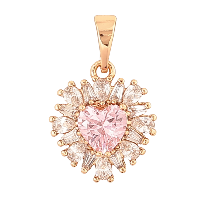 Кулон Xuping Позолота 18K «Кришталеве серце з рожевим кристалом» для ланцюжка до 5мм фото №9