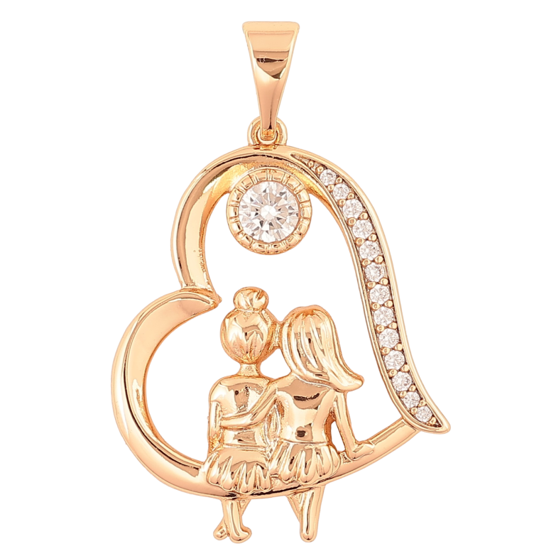 Кулон Xuping Позолота 18K Сердце с подружками для цепочки до 7мм фото №1