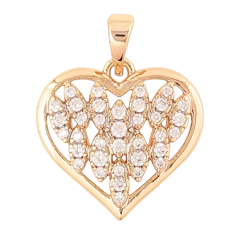 Кулон Xuping Позолота 18K Сердце с инкрустацией кристаллами для цепочки до 5мм фото №1