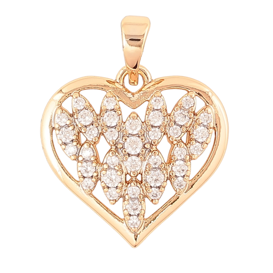 Кулон Xuping Позолота 18K Сердце с инкрустацией кристаллами для цепочки до 5мм фото №1