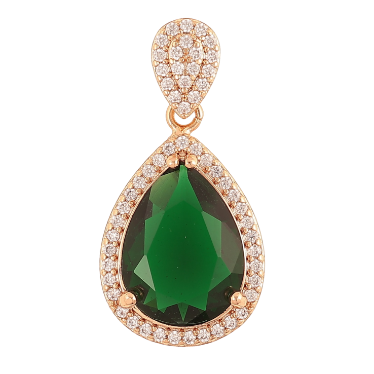 Кулон Xuping Позолота 18K «Зелений кристал» для ланцюжка до 4мм фото №11