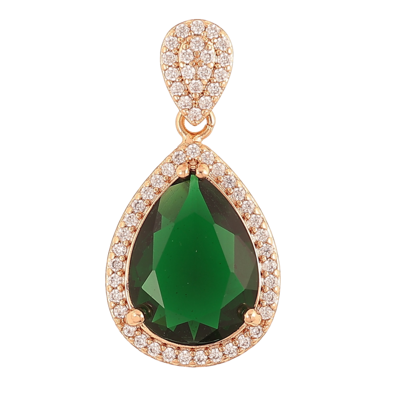 Кулон Xuping Позолота 18K Зеленый кристалл для цепочки до 4мм фото №1