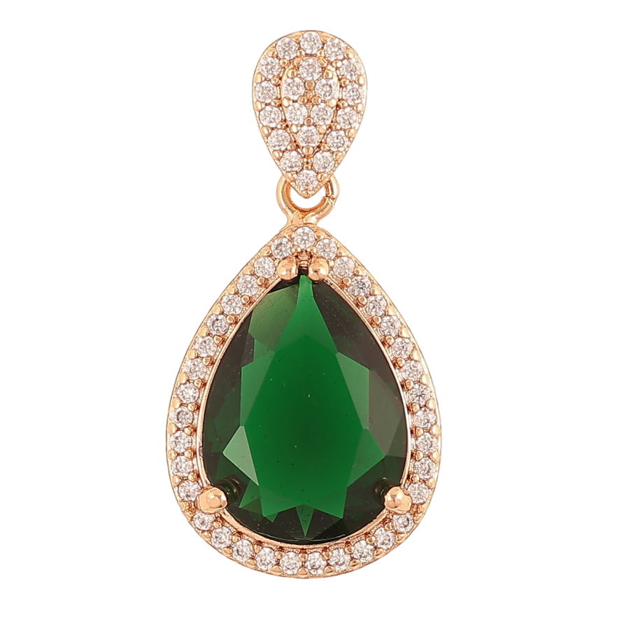 Кулон Xuping Позолота 18K «Зелений кристал» для ланцюжка до 4мм фото №1