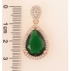 Кулон Xuping Позолота 18K «Зелений кристал» для ланцюжка до 4мм фото №2