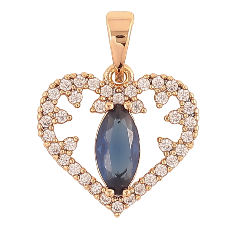 Кулон Xuping Позолота 18K «Серце з кристалами» для ланцюжка до 5мм фото №1