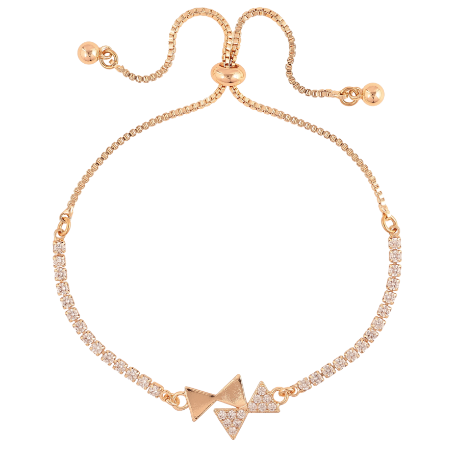 Браслет Xuping M&L Колір 18K «Доріжка кристалів з бантами» на бігунку, дл. 12-24см х 1.5мм фото №1