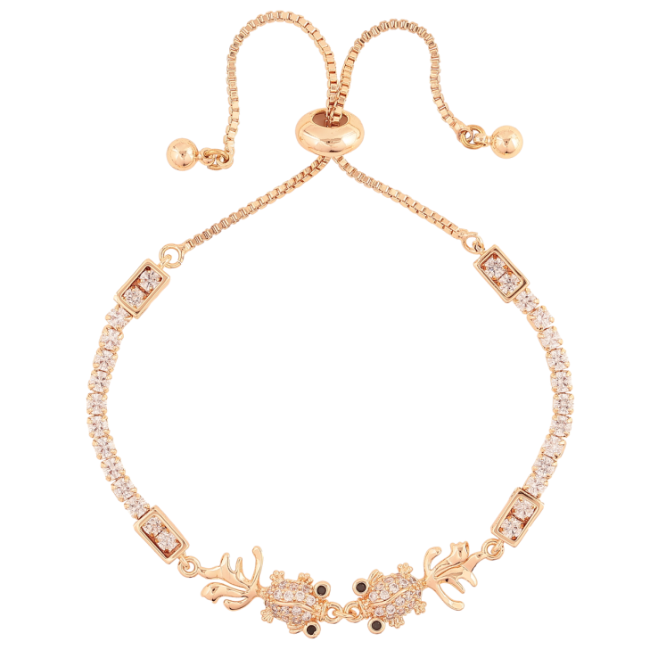 Браслет Xuping M&L Колір 18K «Золоті рибки» на бігунку, довжина 12-24см х 1.5мм фото №8