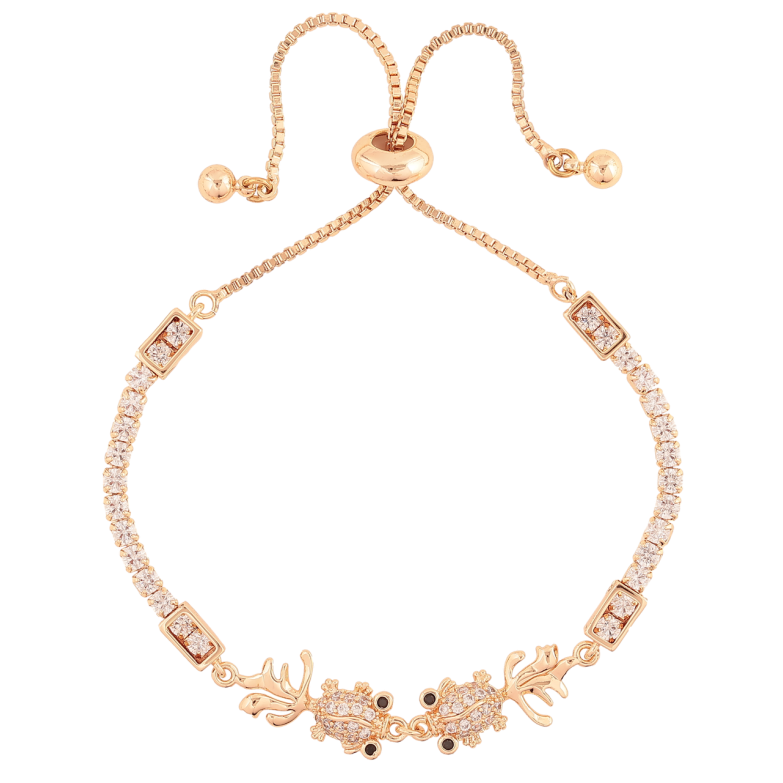 Браслет Xuping M&L Цвет 18K Золотые рыбки на бегунке, длинна 12-24см х 1.5мм фото №1