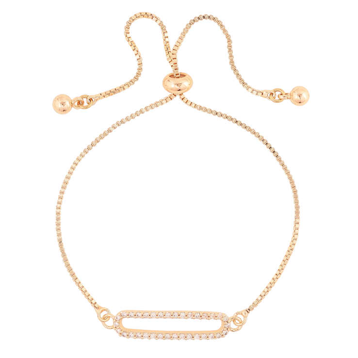 Браслет Xuping M&L Колір 18K «Ланцюжок з овальною вставкою» на бігунку, довжина 12-22см х 1мм фото №4