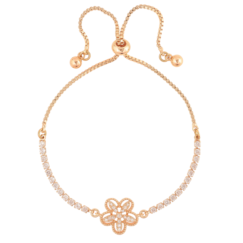 Браслет Xuping M&L Колір 18K «Доріжка кристалів з квіточкою» на бігунку, довжина 12-22см х 1.5мм фото №16