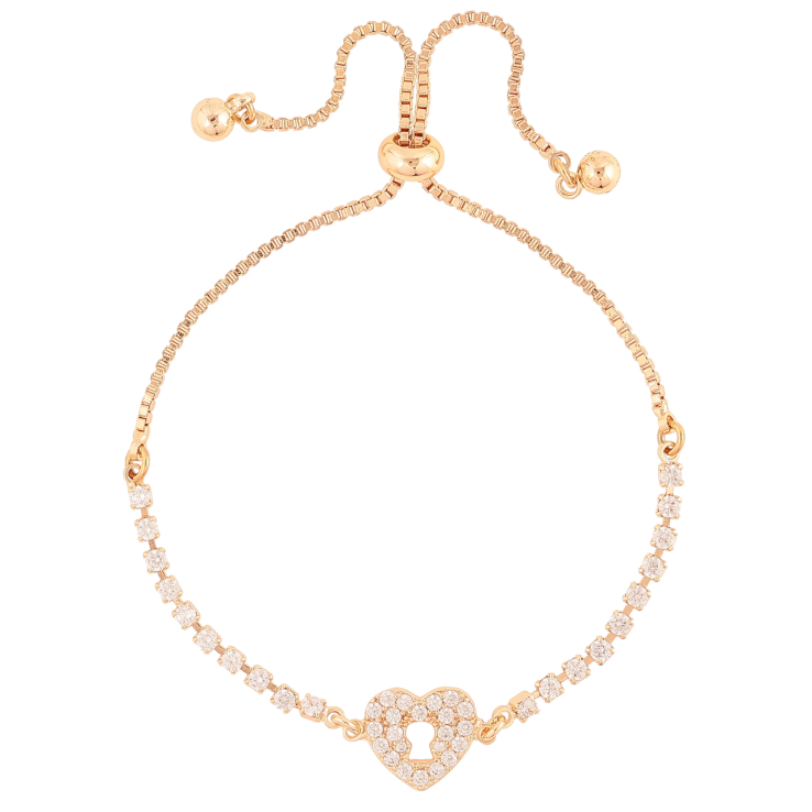 Браслет Xuping M&L Колір 18K «Доріжка кристалів з сердечком» на бігунку, довжина 12-21см х 1.5мм фото №10