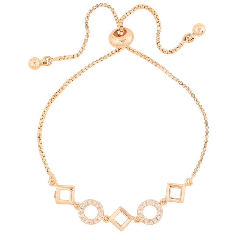 Браслет Xuping M&L Цвет 18K Цепочка с фигурной вставкой на бегунке, длинна 12-24см х 1.5мм фото №1