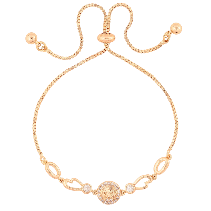 Браслет Xuping M&L Колір 18K «Ланцюжок з декоративною вставкою» на бігунку, довжина 12-24см х 1мм фото №2