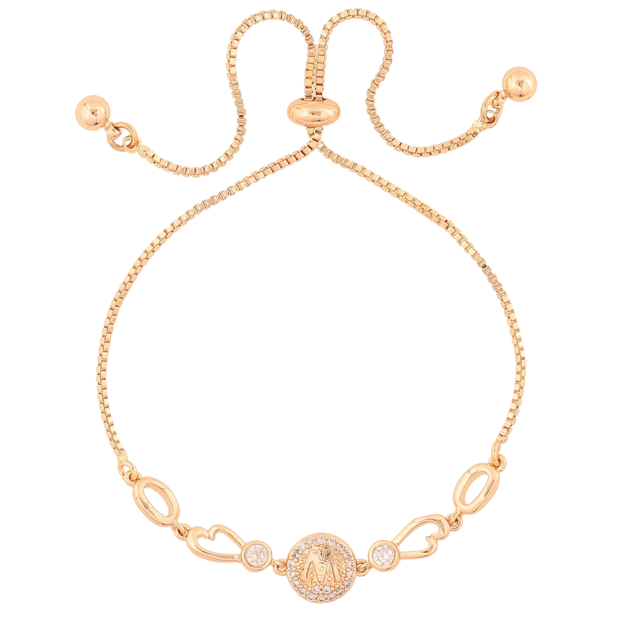 Браслет Xuping M&L Колір 18K «Ланцюжок з декоративною вставкою» на бігунку, довжина 12-24см х 1мм фото №1