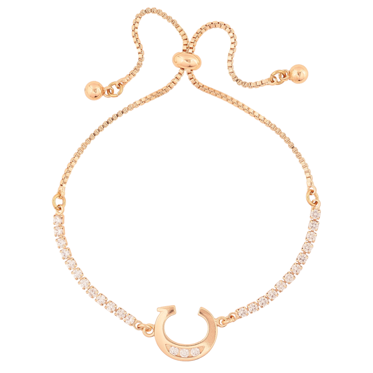 Браслет Xuping M&L Колір 18K «Доріжка кристалів з літерою С» на бігунку, довжина 12-22см х 1.5мм фото №11