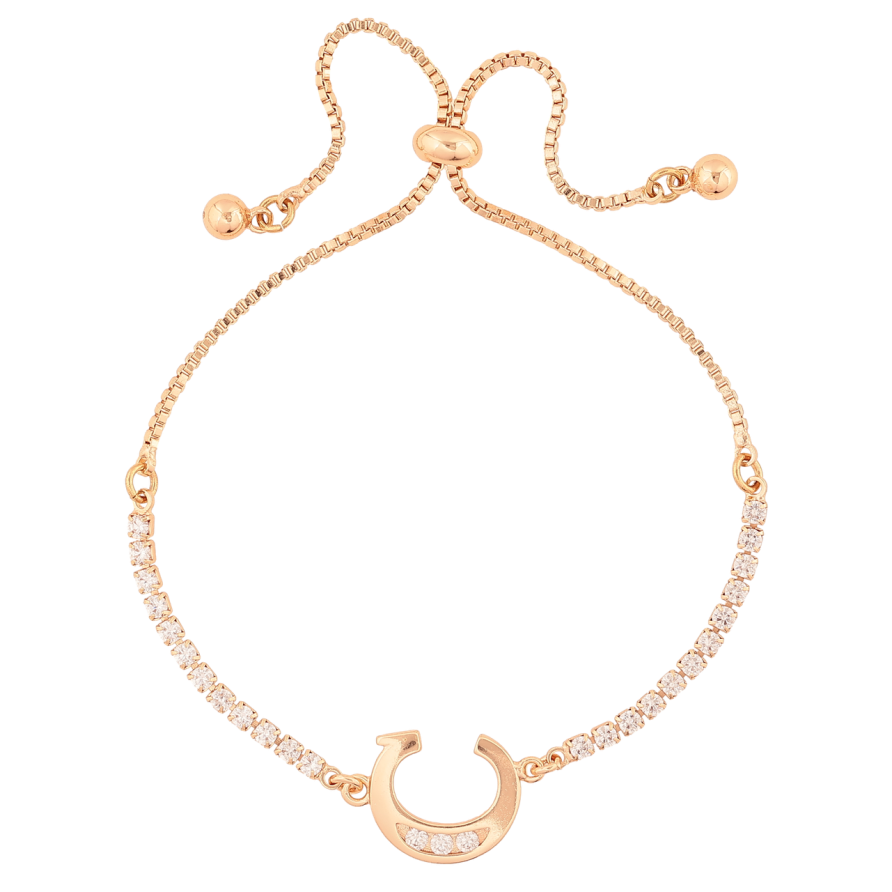 Браслет Xuping M&L Колір 18K «Доріжка кристалів з літерою С» на бігунку, довжина 12-22см х 1.5мм фото №1