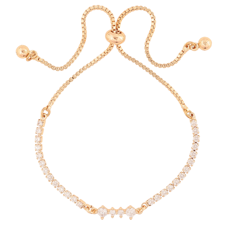 Браслет Xuping M&L Колір 18K «Доріжка кристалів» на бігунку, довжина 12-23см х 1.5мм фото №1