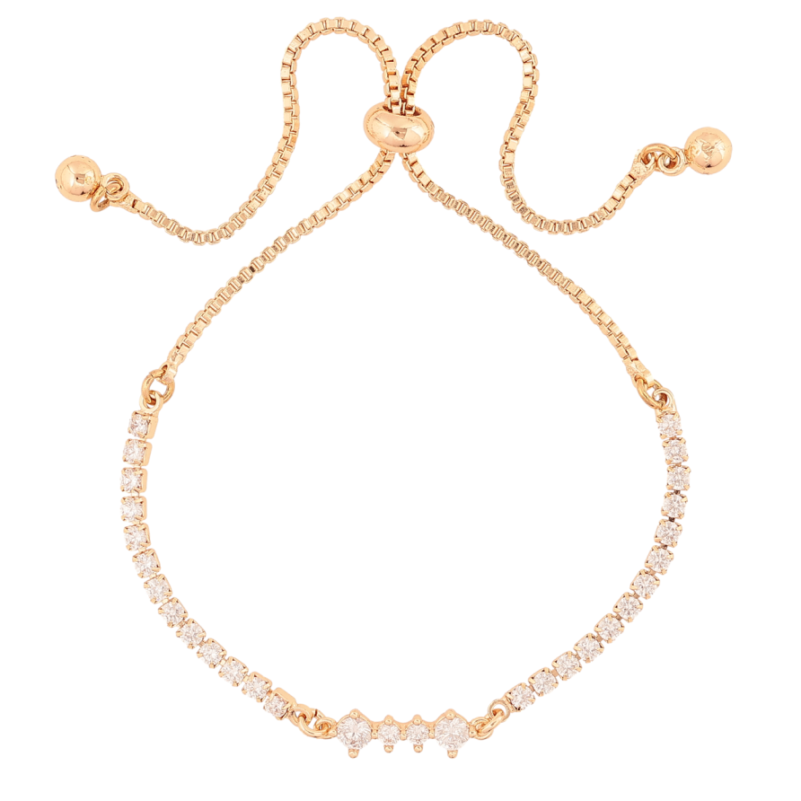 Браслет Xuping M&L Колір 18K «Доріжка кристалів» на бігунку, довжина 12-23см х 1.5мм фото №1