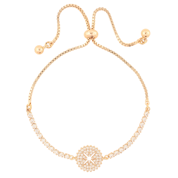 Браслет Xuping M&L Колір 18K «Доріжка кристалів з круглою вставкою» на бігунку, довжина 12-22см х 1.5мм фото №3