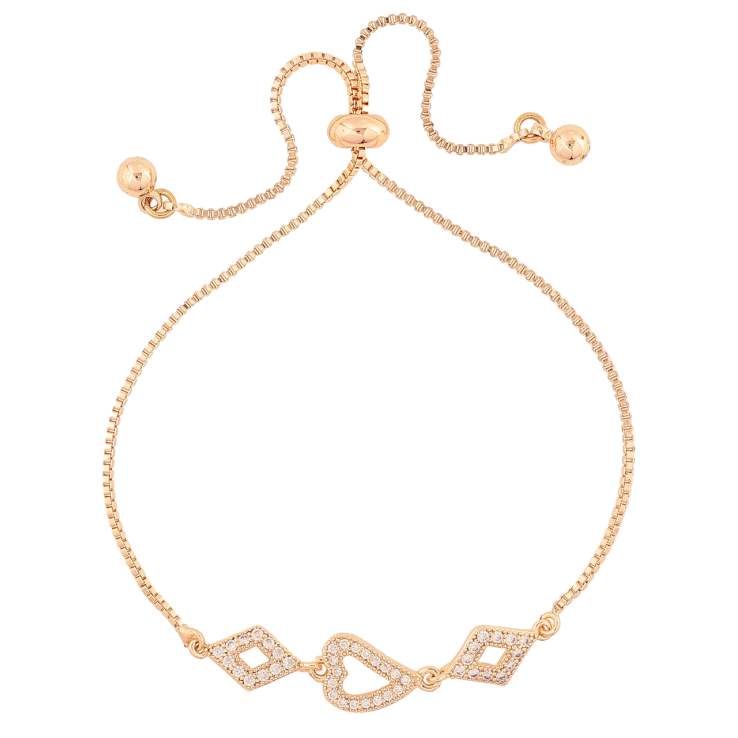 Браслет Xuping M&L Колір 18K «Ланцюжок з декоративною вставкою» на бігунку, довжина 12-23см х 1мм фото №3