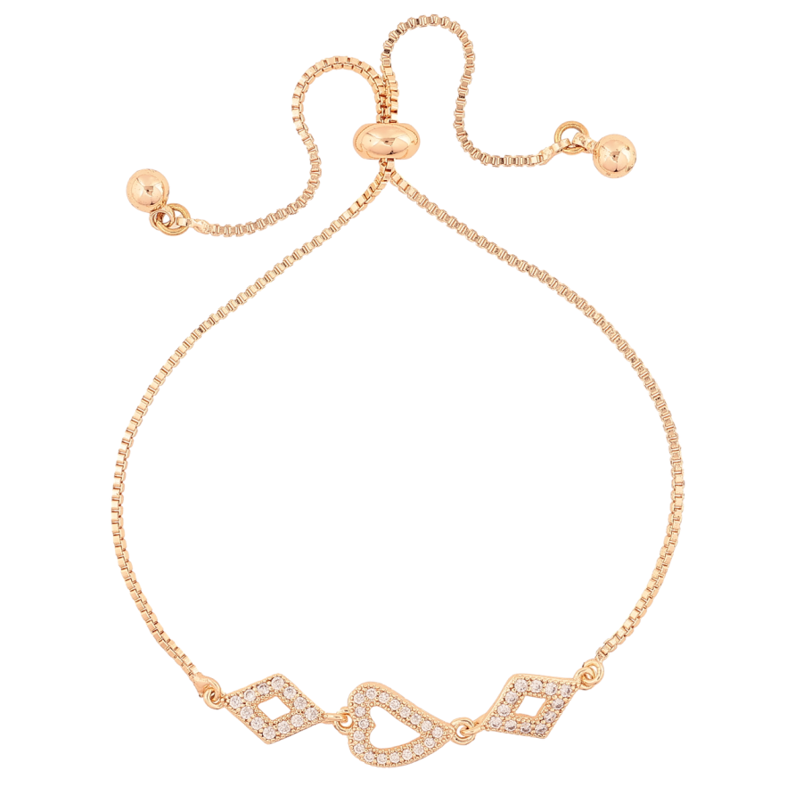 Браслет Xuping M&L Колір 18K «Ланцюжок з декоративною вставкою» на бігунку, довжина 12-23см х 1мм фото №1