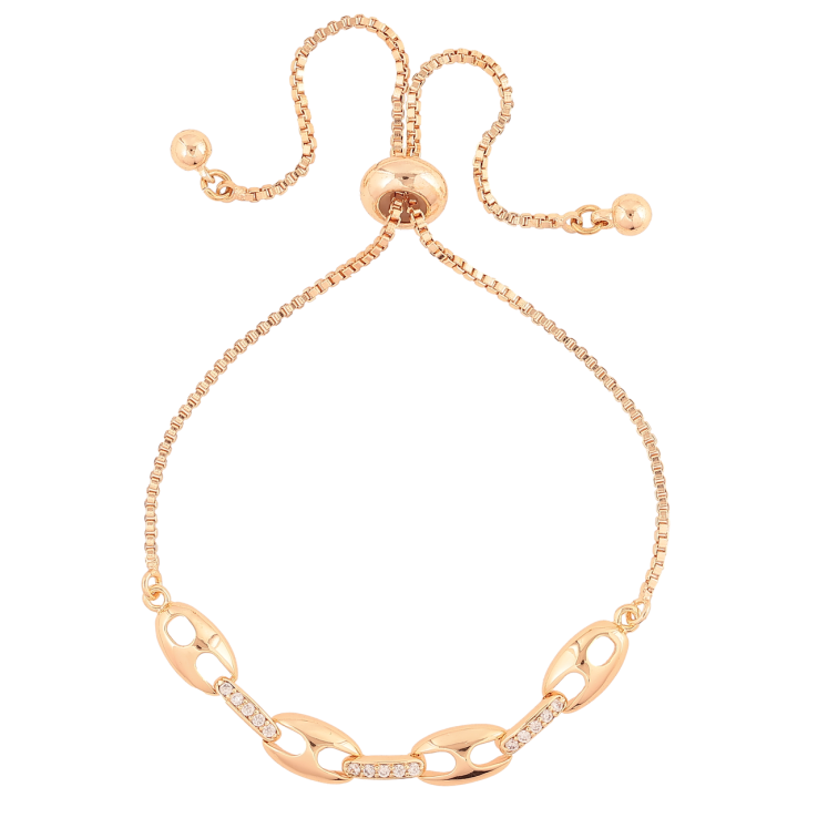 Браслет Xuping M&L Колір 18K «Ланцюжок з декоративною вставкою» на бігунку, довжина 12-24см х 1.5мм фото №6