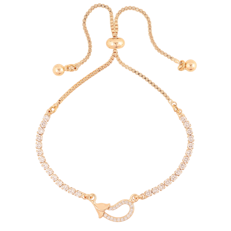 Браслет Xuping M&L Колір 18K «Доріжка кристалів зі вставкою баклажан» на бігунку, довжина 12-23см х 1.5мм фото №1