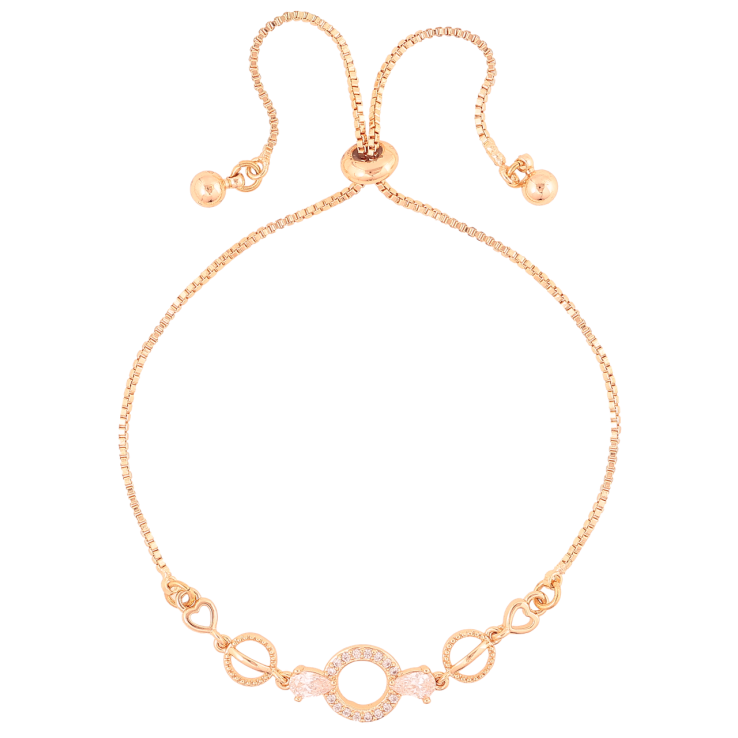 Браслет Xuping M&L Колір 18K «Ланцюжок з декоративною вставкою» на бігунку, довжина 12-23см х 1мм фото №4