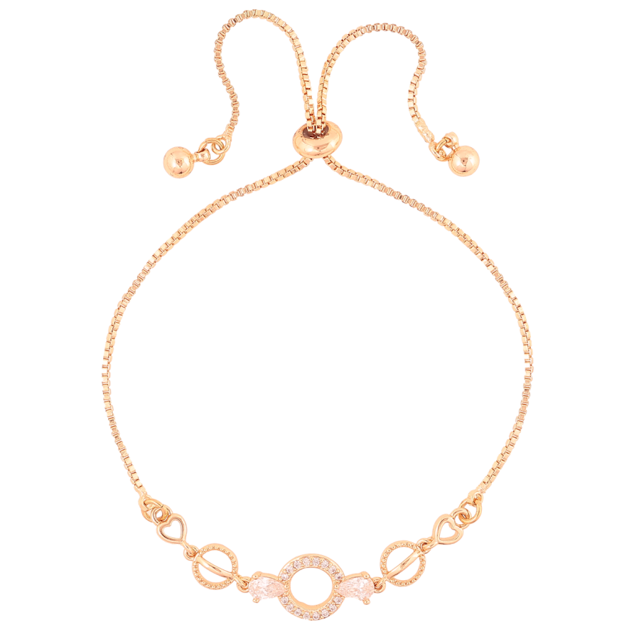 Браслет Xuping M&L Колір 18K «Ланцюжок з декоративною вставкою» на бігунку, довжина 12-23см х 1мм фото №1