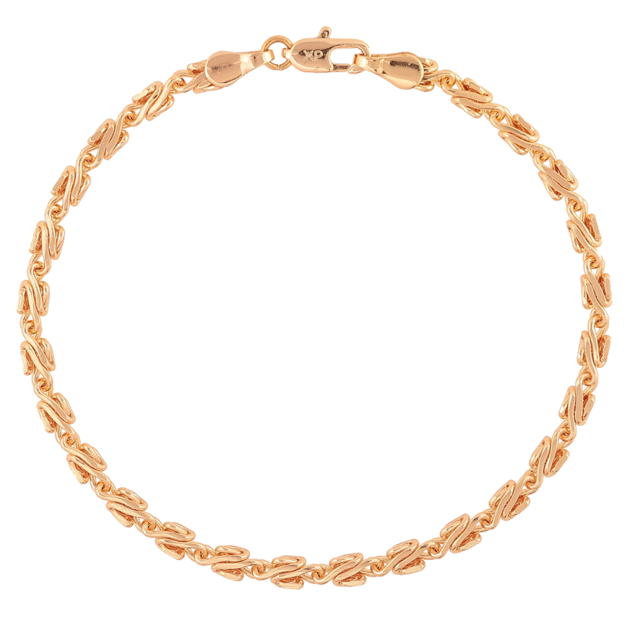 Браслет Xuping M&L Колір 18K «Ланцюжок плетіння Равлик» довжина 20см х 4мм фото №1