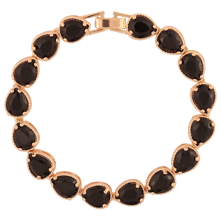 Браслет Xuping M&L Колір 18K «Доріжка краплеподібних чорних кристалів» довжина 19.5см х 8мм фото №13