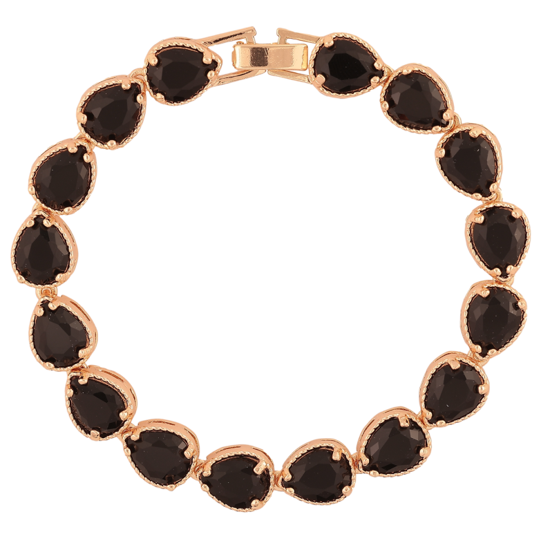 Браслет Xuping M&L Колір 18K «Доріжка краплеподібних чорних кристалів» довжина 19.5см х 8мм фото №1