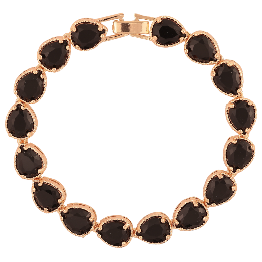 Браслет Xuping M&L Колір 18K «Доріжка краплеподібних чорних кристалів» довжина 19.5см х 8мм фото №1