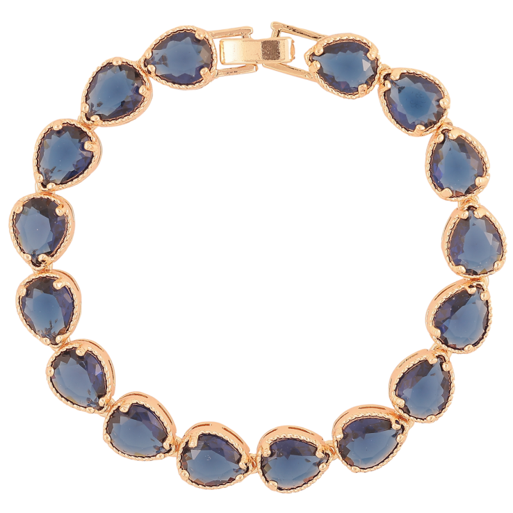 Браслет Xuping M&L Колір 18K «Доріжка краплеподібних синіх кристалів» довжина 19.5см х 8мм фото №12