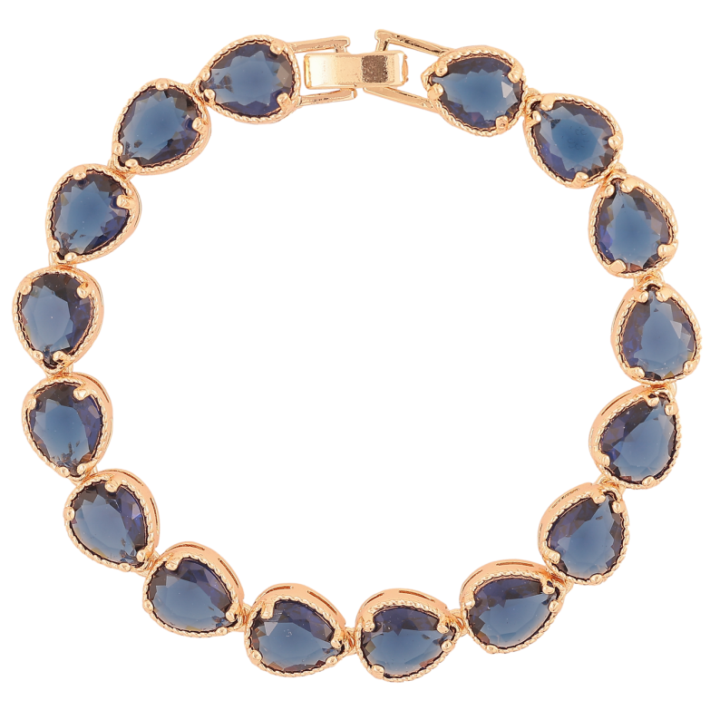 Браслет Xuping M&L Колір 18K «Доріжка краплеподібних синіх кристалів» довжина 19.5см х 8мм фото №1