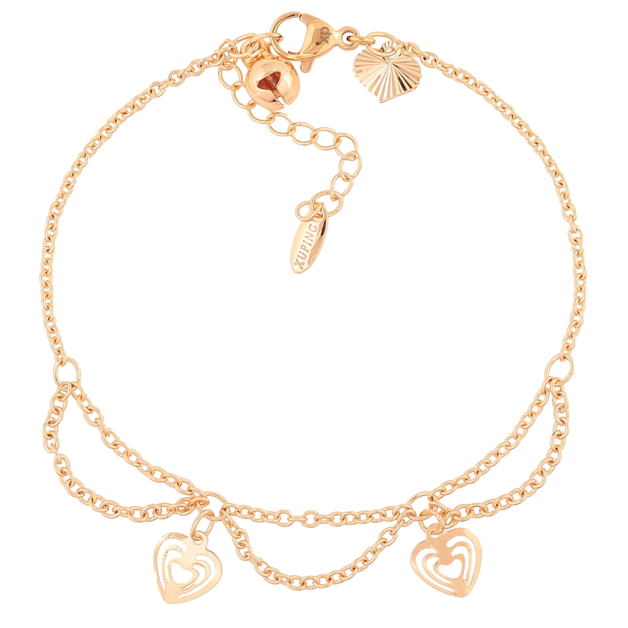 Браслет Xuping M&L Колір 18K «Ланцюжок з підвісками» довжина з доп. ланцюжком 17.5-20.5см х 2мм фото №1