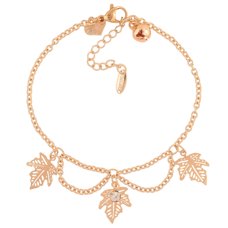 Браслет Xuping M&L Цвет 18K Цепочка с подвесками листики» длинна с доп. цепочкой 17-20см х 2мм фото №1