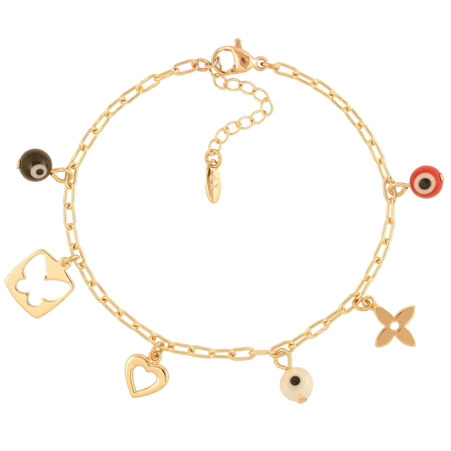 Браслет Xuping M&L Колір 18K «Ланцюжок з підвісками» довжина з доп. ланцюжком 17.5-20.5см х 2.5мм фото №1