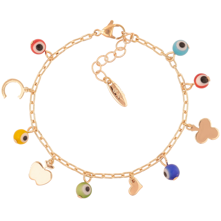 Браслет Xuping M&L Колір 18K «Ланцюжок з підвісками оберегами» довжина з доп. ланцюжком 17.5-21см х 2.5мм фото №20