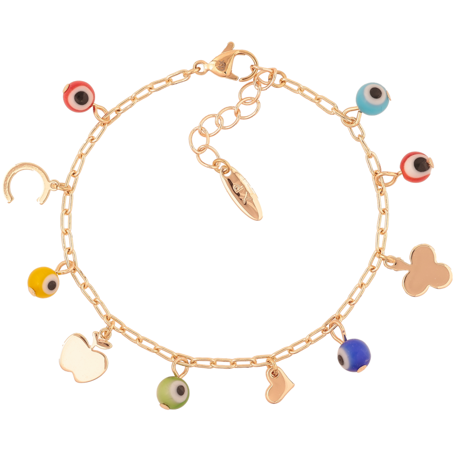 Браслет Xuping M&L Колір 18K «Ланцюжок з підвісками оберегами» довжина з доп. ланцюжком 17.5-21см х 2.5мм фото №1